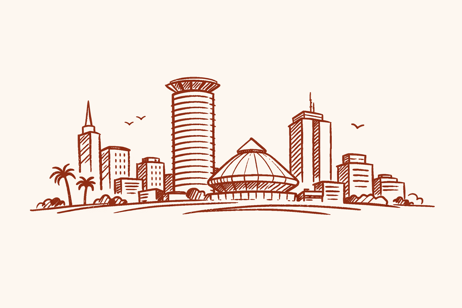 Nairobi skyline illustration